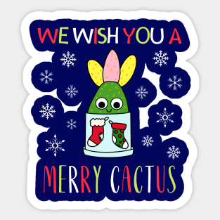We Wish You A Merry Cactus - Hybrid Cactus In Christmas Themed Pot Sticker